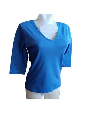 True Vintage T-shirt Top Medium V-Neck 3/4 Sleeve Single Stitch 1980's Mom